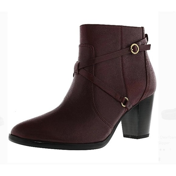 Isaac Mizrahi Shoes - Isaac Mizrahi Live  Size 6 W Ankle Mulberry Red Booties Laura Ankle Boots Strap